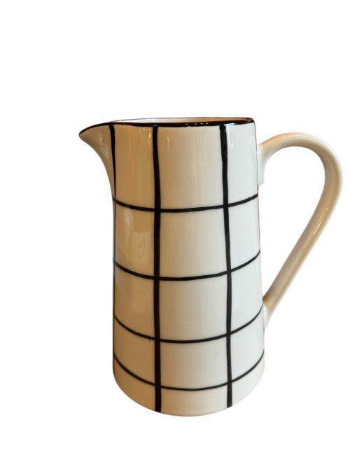 Pichet céramique Duro rayé noir et blanc 