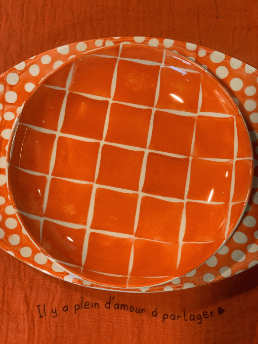 Plat céramique orange 